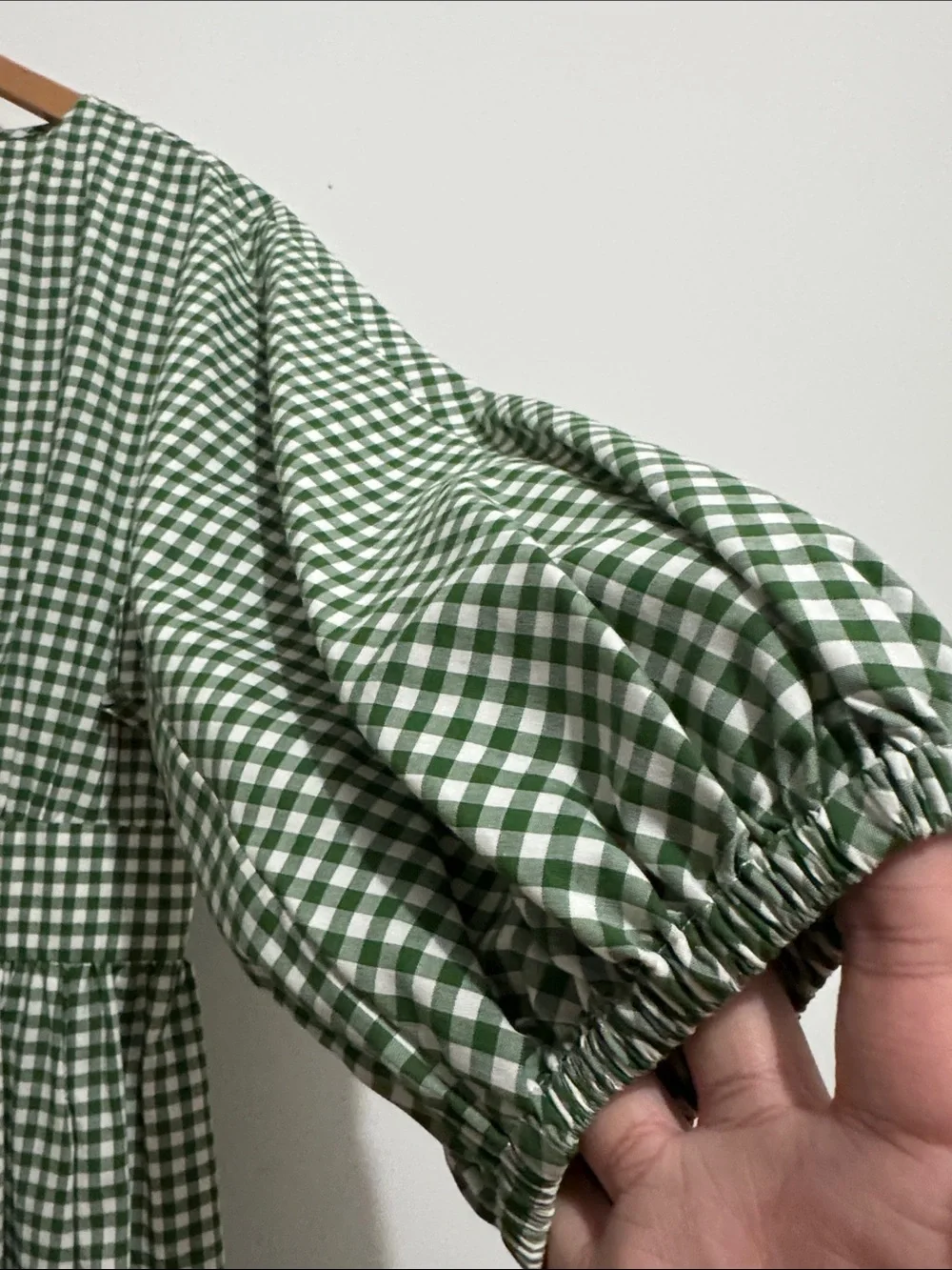 NWT V-neck Green Gingham Dress 💚
